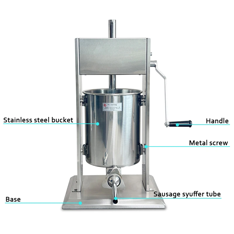 product 10l manual stainless steel vacuum sausage filling machine new factory direct sale for home restaurant use sausage stuffer-11