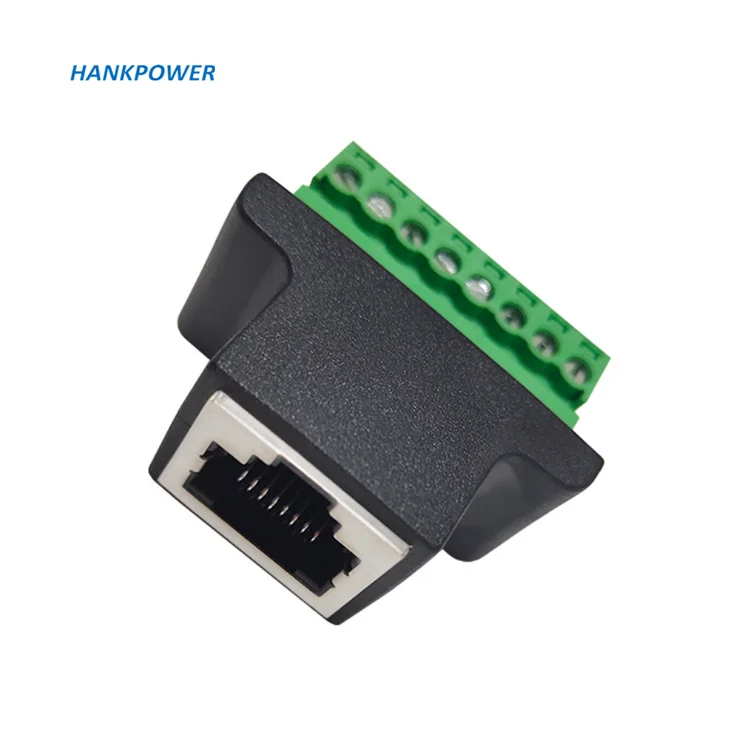 Jienk - Adaptador De Terminal De Tornillo Hembra RJ45 De Montaje En Panel, Tipo D, RJ45 8P8C Hembra A Terminal De 8 Pines Para Acoplador De Red LAN Cat5e