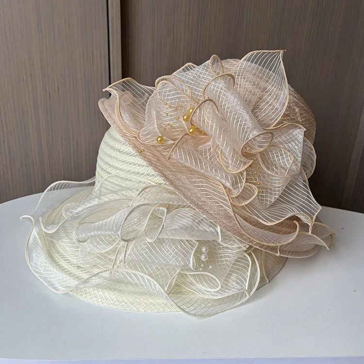 Organza Church Fascinator Wedding Tea Party Derby Hats for  display picture 1