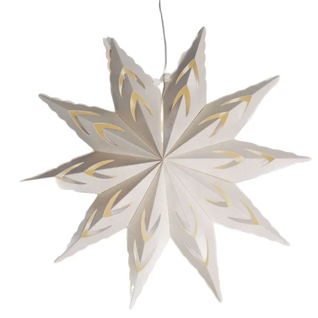 Paper Star Hanging Lantern LED Light Ramadan Decoration for Home Islamic Muslim Decor Birthday Party Supplies