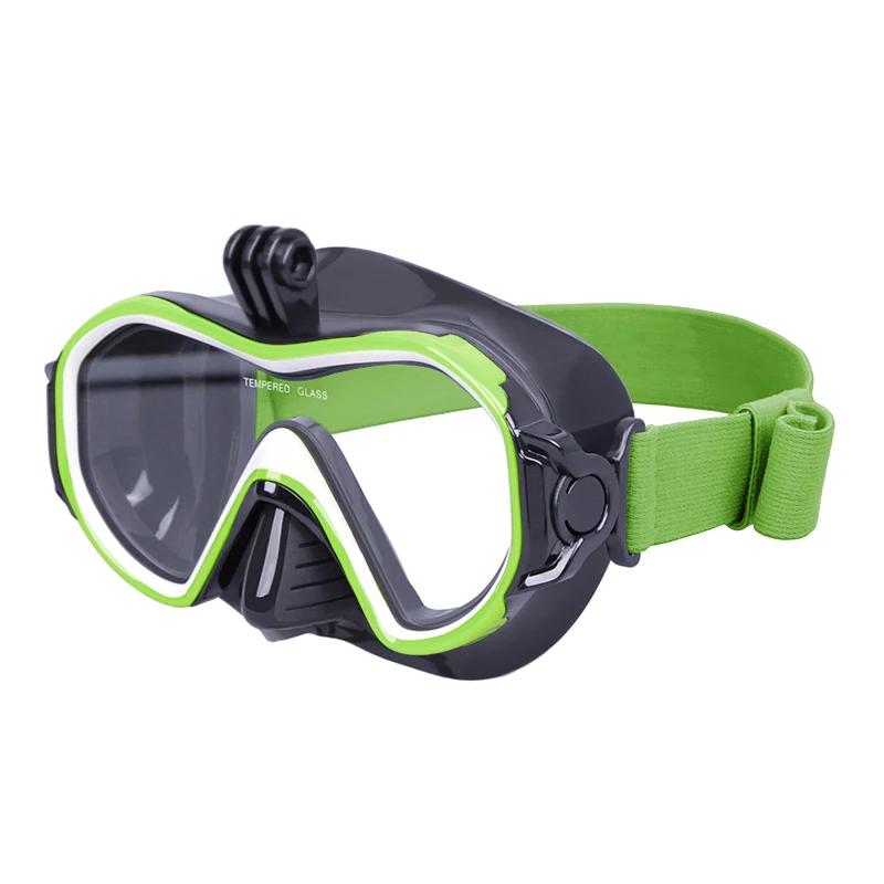 Professional Elastic ribbon tempered glass swim gear set free diving mask snorkel gear for divers
