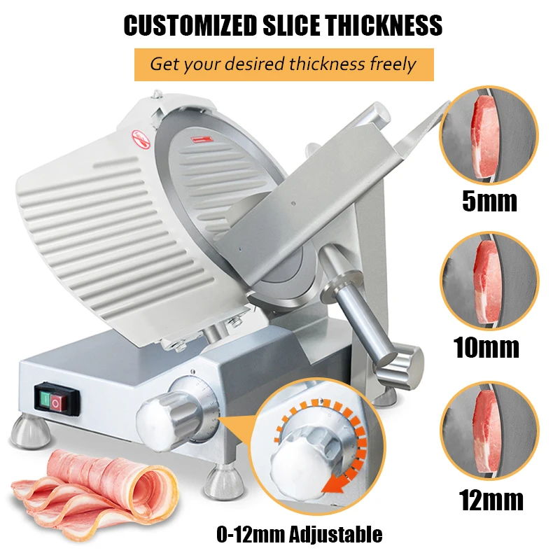 product 220v 240w commercial electric semi automatic meat slicer jk 220l can cut thickness 01 12mm blade diameter 220mm spot-5