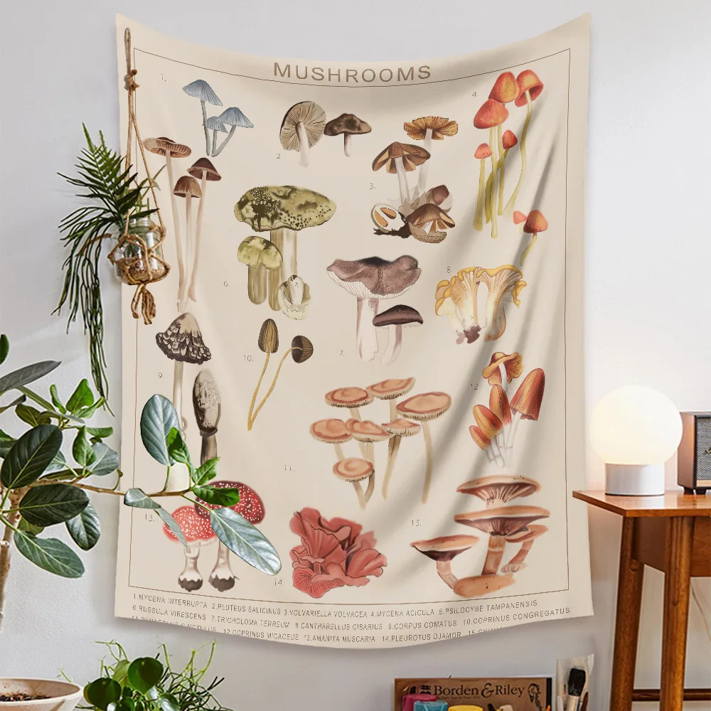 Colorful Mushroom Tapestry Life Tree Wall Hanging Tapestry for Bedroom Aesthetic Tapestries Room Decor Gift