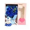 7 roses bouquet bear-blue