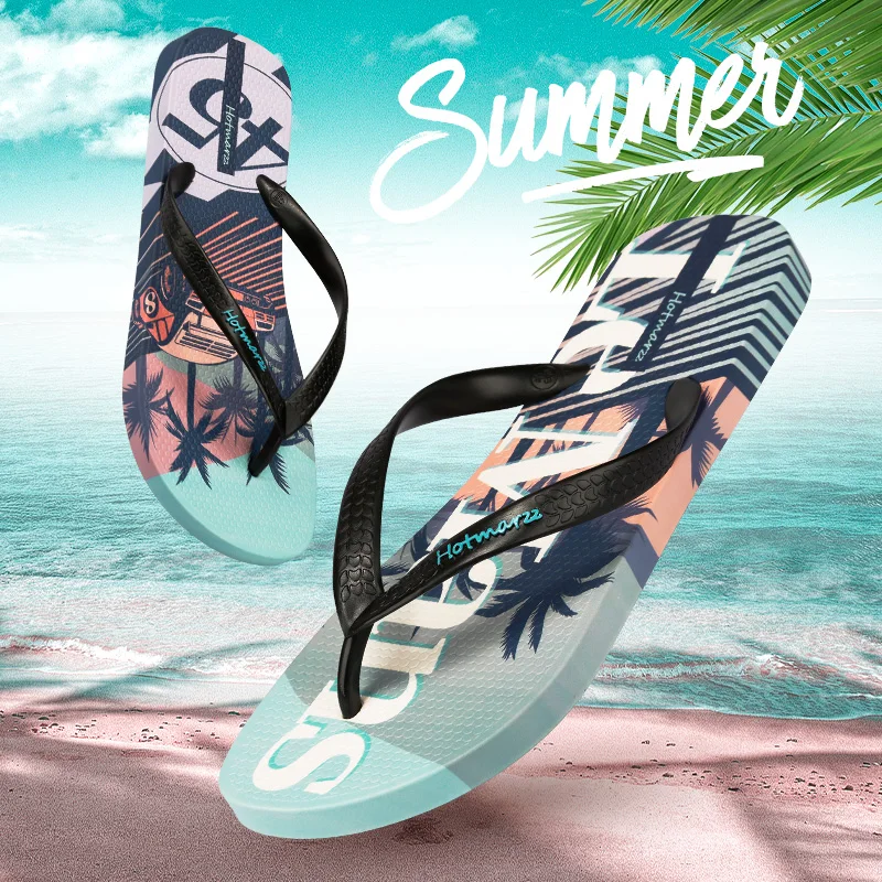 Hotmarzz Custom PVC Flip-Flops Slippers for Men Women Beach Shoes Sandals for Swimming Pool Use Promotional Flip Flops