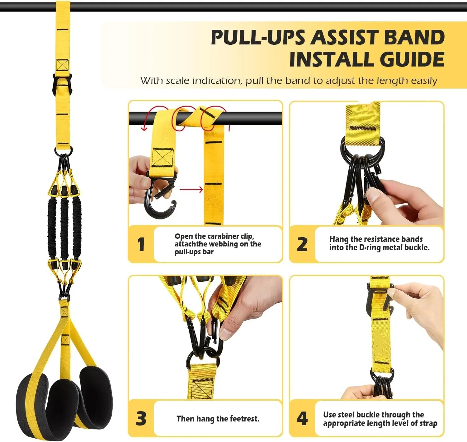 Wellshow Sport Pull up Assistance Bands Heavy Duty Resistance