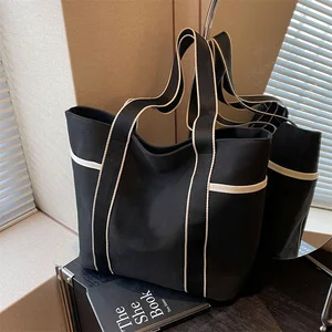 Custom Women Fashion Print Canvas Shopping Tote Bags Daily Style Multi-Pockets Crossbody Bags Gifts Canvas Tote Bag