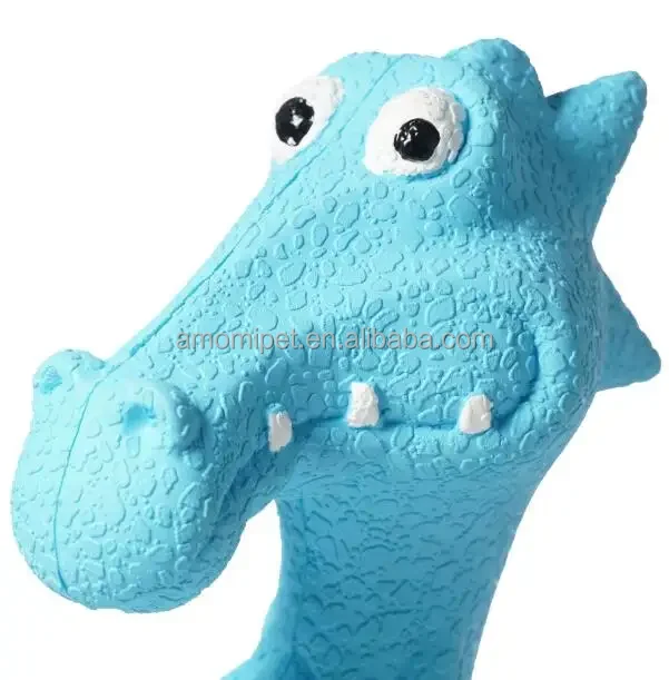 Dinosaur Shape Dog Squeak Toy Natural Rubber Dog Toys Teeth Cleaning