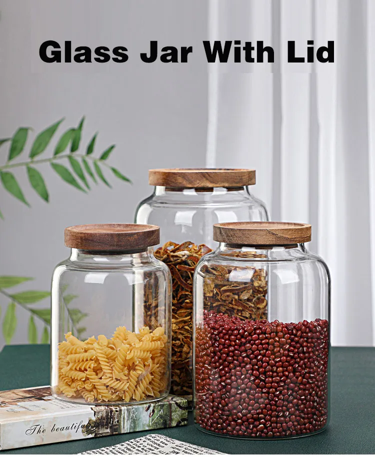 Different Stackable Airtight Square Glass Storage Jar Containers With