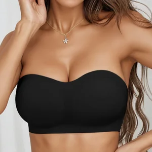 Women's One-Piece Non-Slip Strapless Tube Top Bra 3/4 Cup Wire-Free Breathable Eco-Friendly Seamless Spandex/Nylon S-XL