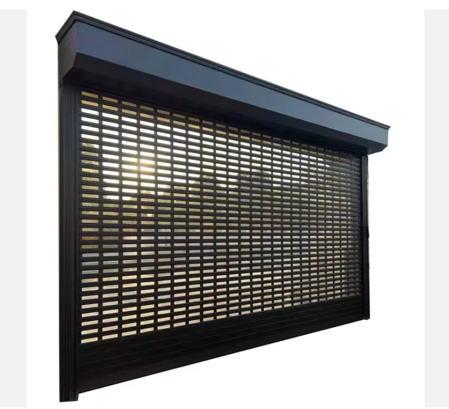 New villa courtyard single-layer hollow stainless steel mesh rolling shutter door