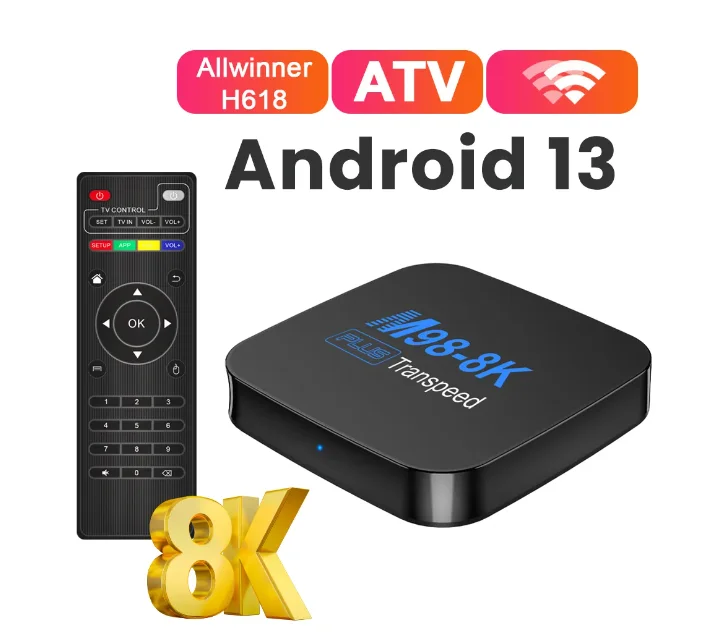 Transpeed Android 12 Tv Box Eu Plug Allwinner H618 Dual Wifi