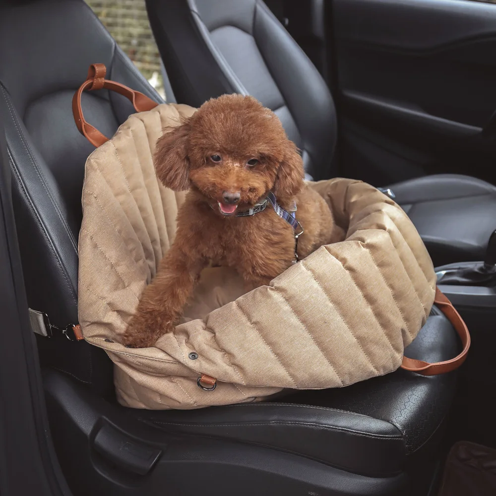 Luxury Small Dog Car Seat Sling Carrier Warm Portable Pet Backpack Soft Transparent Canvas Safety Removable Outdoor House Pet