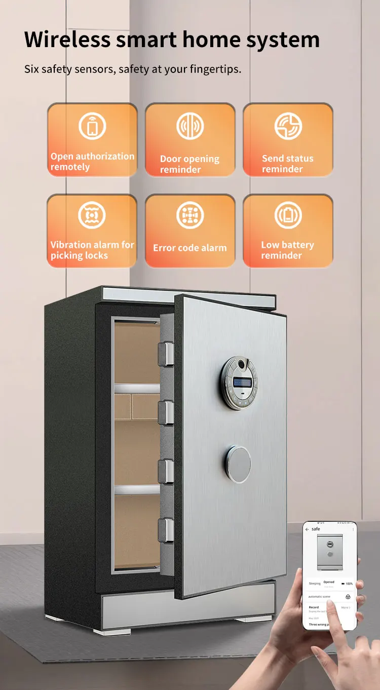 CEQSAFE Hot Selling TUYA APP WIFI Anti-theft Storage Cabinet Password Fingerprint Lock Safe Deposit Box supplier