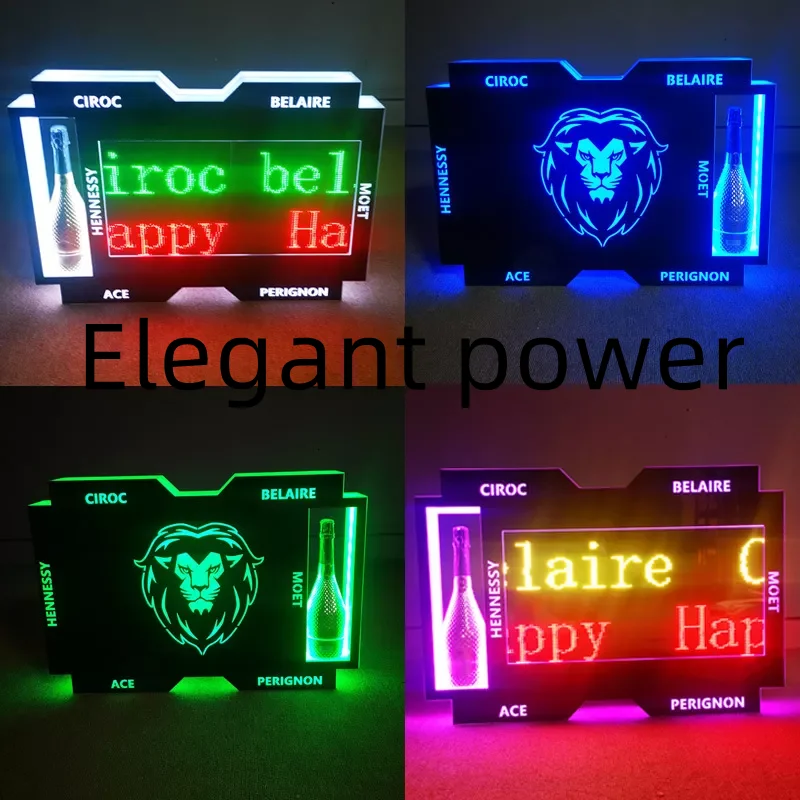 Custom Message Board Bottle Presenter Vip Display Led Letter Scrolling Text Message Service