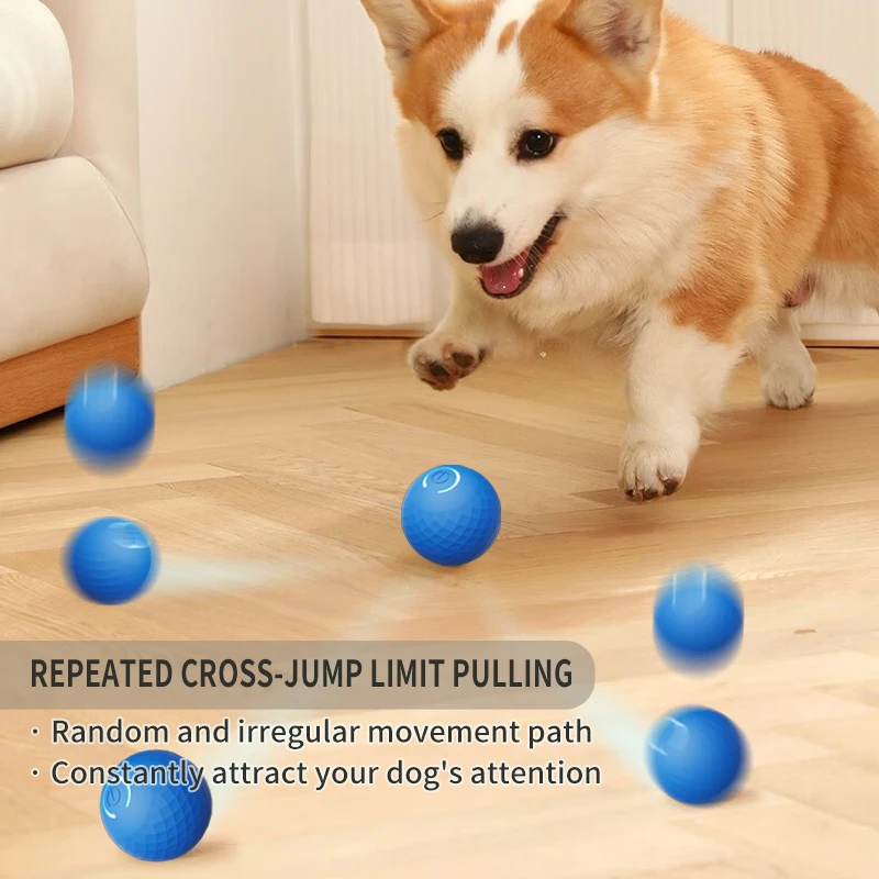 Automatic Rolling Ball Toy Durable Dog Chew Ball Toy Pet GrindingTeeth Toy Dog Jumping Ball