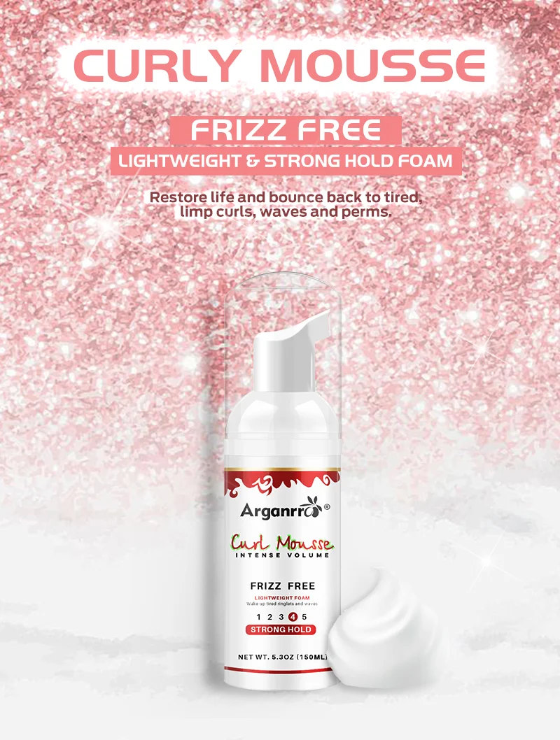 Private Label Control Frizzy Add Shine and Moisturize Twist Lock Rich Foam Alcohol Free Foam Mousse Hair Products