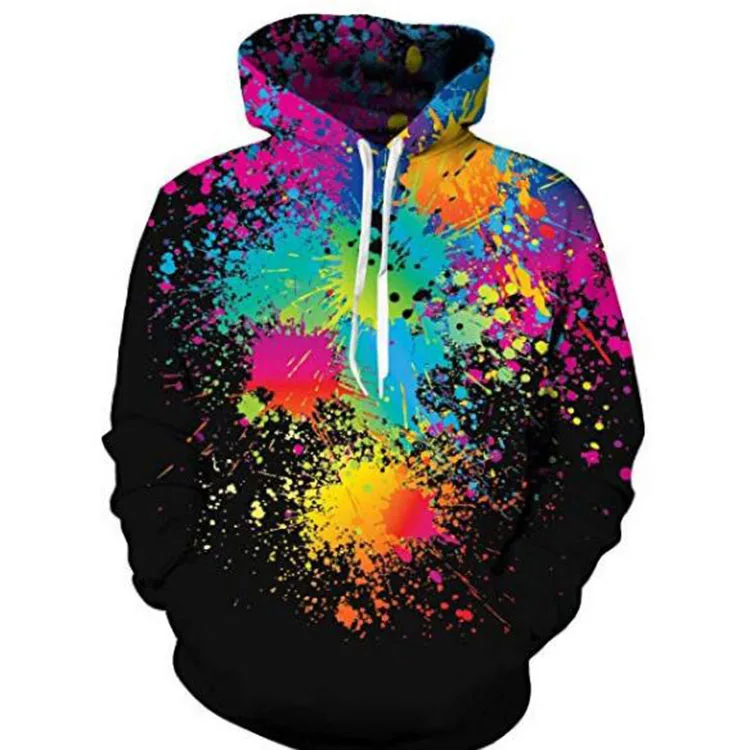 Sweat à Capuche Unisexe Imprimé 3D - Motif Crâne Coloré, Coupe Oversize, Confortable