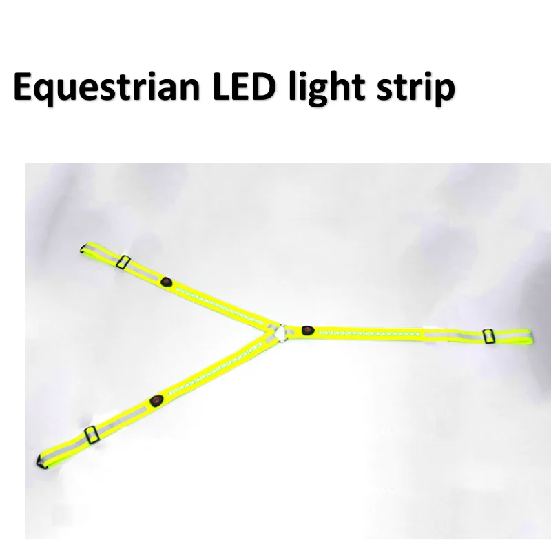 2021 New Product Led Flashing Driving Harness Breast Collar Horse Outdoor Sporting Goods Led Reflectrive Horse Chest Strap