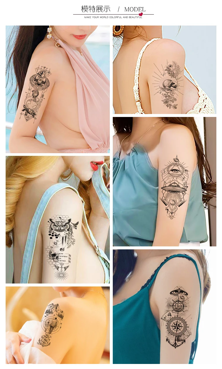 Turtle Shell Totem Tattoo Stickers Prothorax Big 3d Disposable Tatoo Stickers main image 1