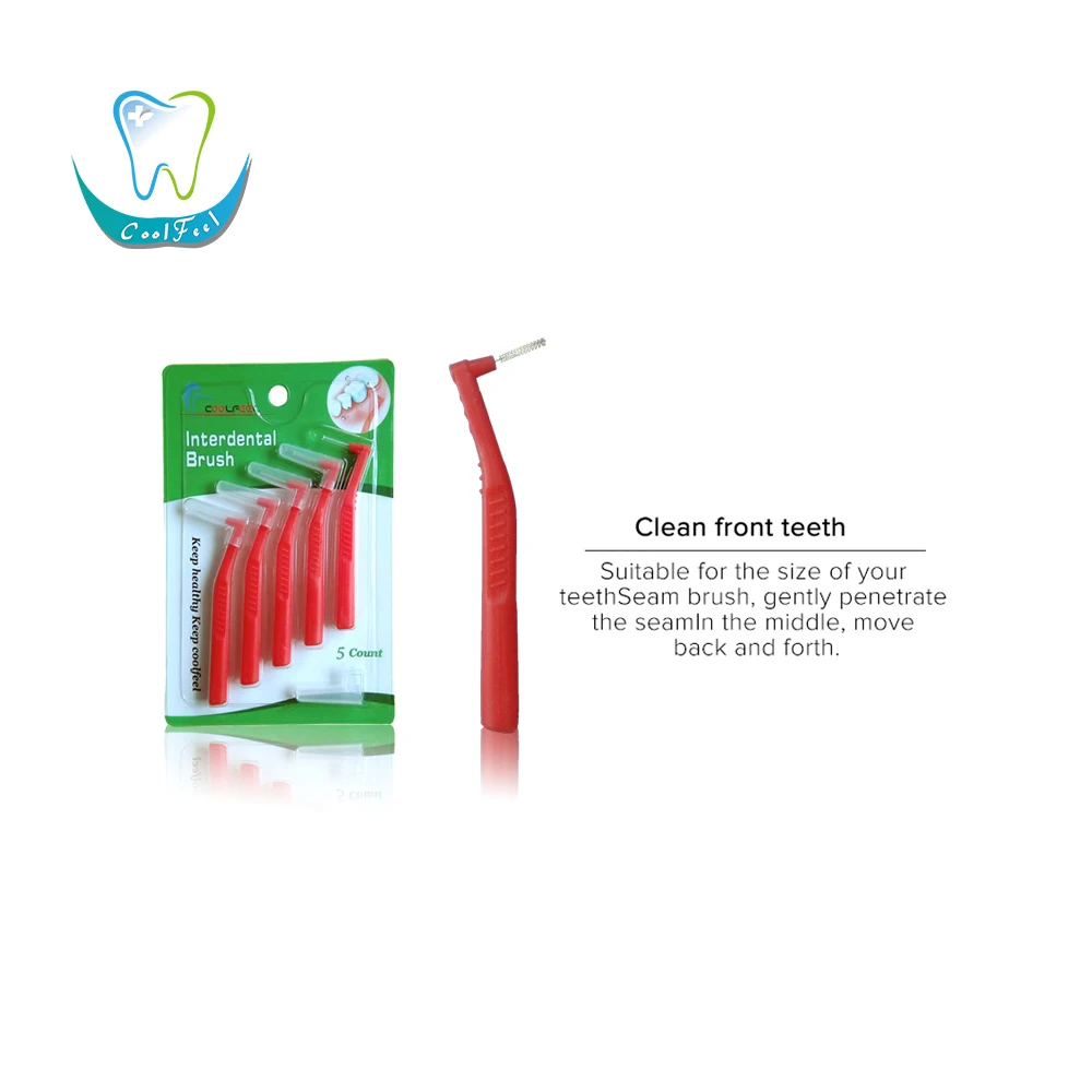 CE Certificate OEM 5pcs Pack L-shape Interdental Brush