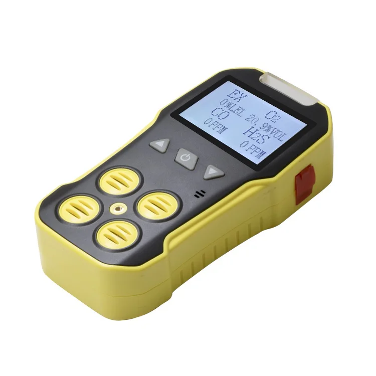Высокочувствительный портативный горючий H2S O2 CO 4 в 1 ручной перезаряжаемый промышленный многогазовый детектор с