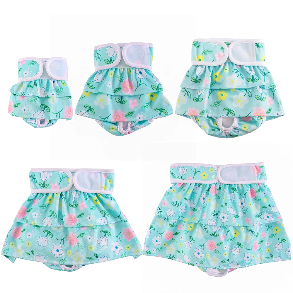 Washable Reusable Female Dog Diapers for Leak-Proof Wrap Sanitary Girls Dog Panties Pets Cloth Diaper