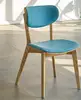 Silla de madera maciza azul