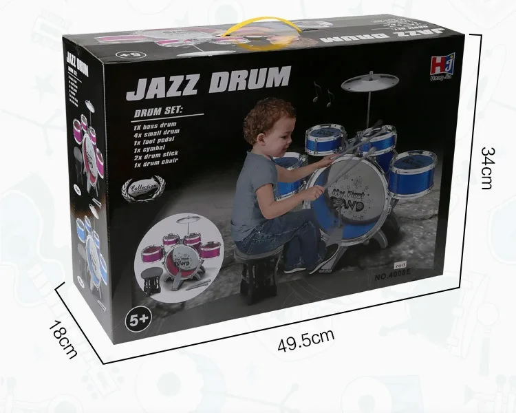 Set de Jazz para Niños de 12 Piezas, 6 Instrumentos Musicales, Juguetes de Percusión