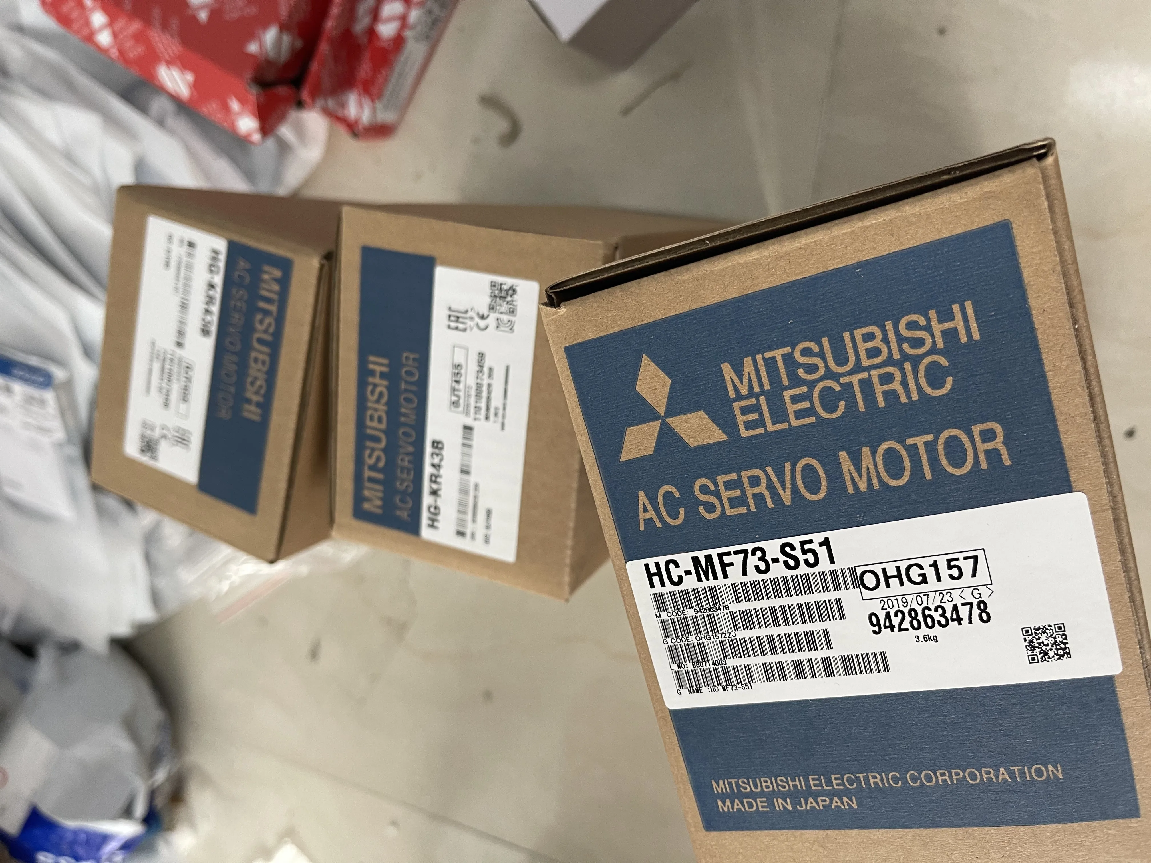 Mitsubishi AC Servo Motor HC-MF73-S51, HG-KR43B