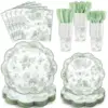 Set di stoviglie in carta elegante verde chiaro