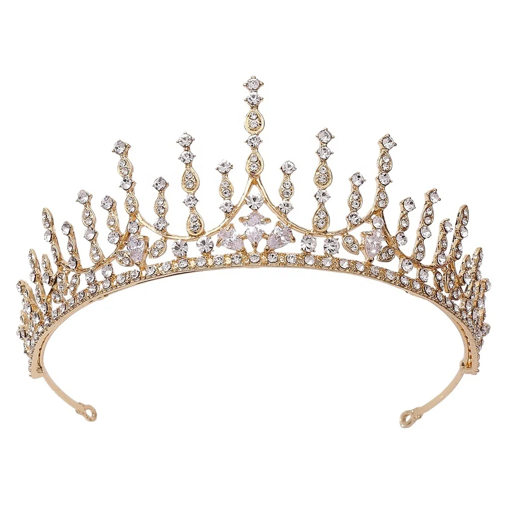 新娘头饰几何豪华水钻镶嵌锆石皇冠生日派对头带 - buy marriage