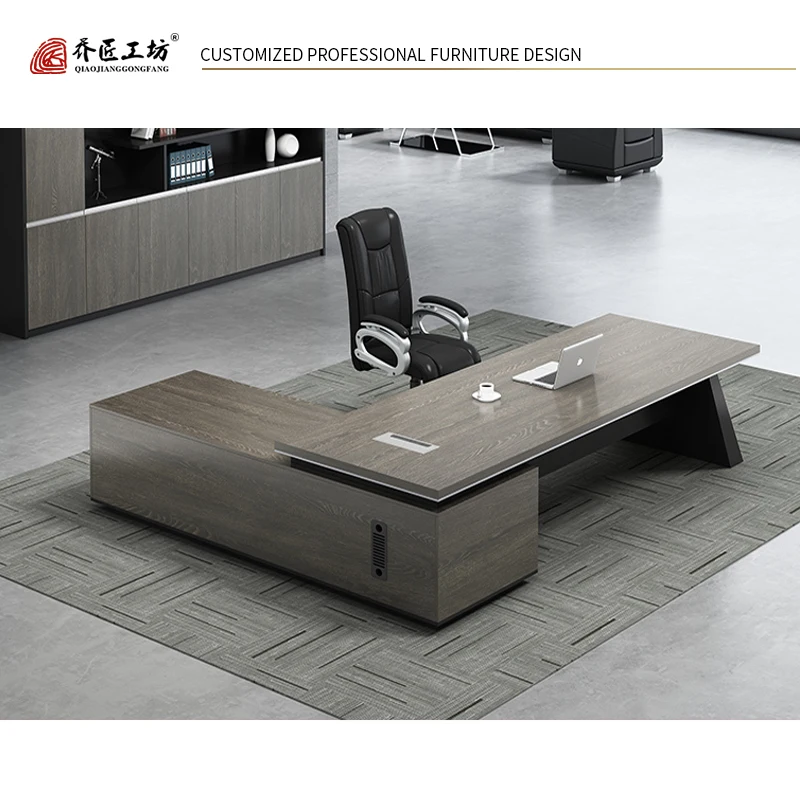 Simple Design Table Solid Wood Office Desk for Boss Commercial Executive Office Table