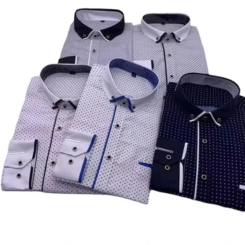 Men's Fashion Casual Long Sleeve Printed Shirt Slim Fit Men's Social Business Dress Shirt Brand Men's Clothing Custom Shirt