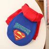 Two-legged, hooded Superman blue