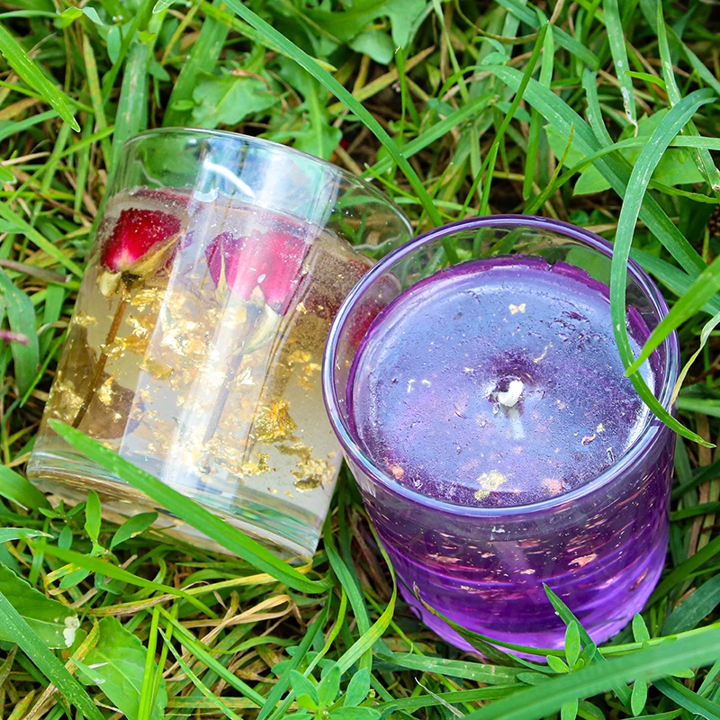 Luxury Wholesale Ecofriendly Scented Gel Wedding Candle With Flower