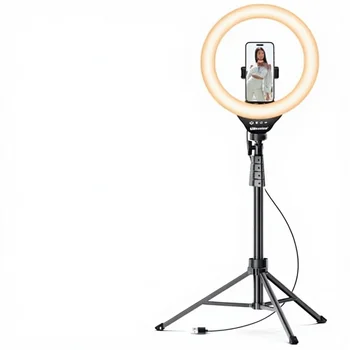 UBeesize 12'' Ring Light Tripod Cold Shoe Mount 20W Power for Selfie/Video Streaming (YouTube/Instagram/TikTok) Compatible detail image