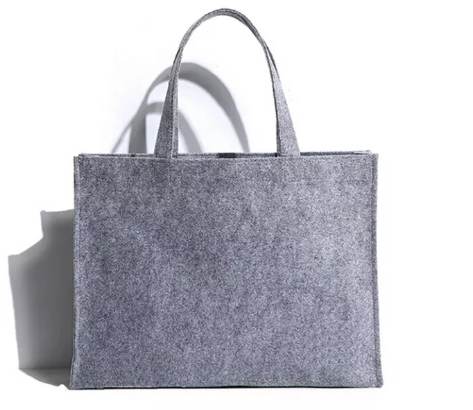 Custom Felt Tote Bag Durable Handbag Reusable Felt Shopping Bag