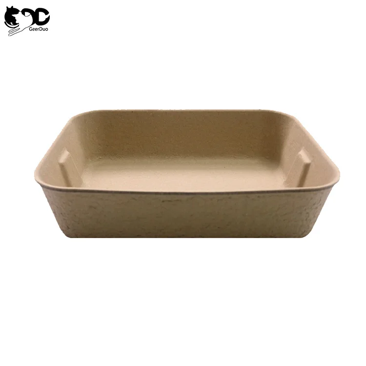 Geerduo Pet Eco-friendly Biodegradable Portable Water-resistant Leakproof Cardboard Disposable Cat Litter Toilet Box