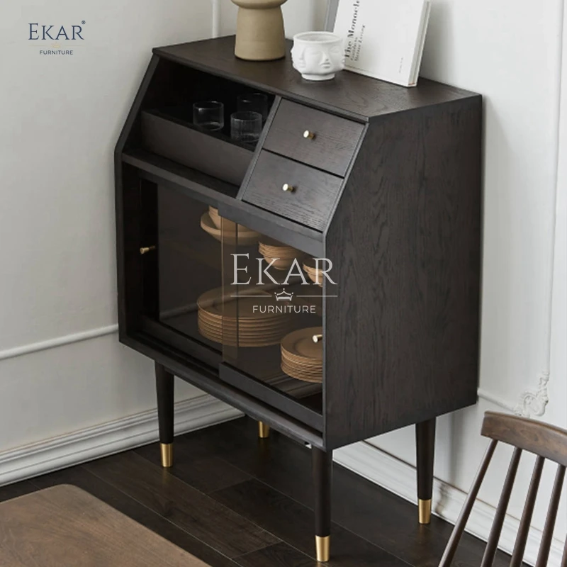 product new design modern furniture restaurant solid wood small size sideboard dining room storage cabinet-60