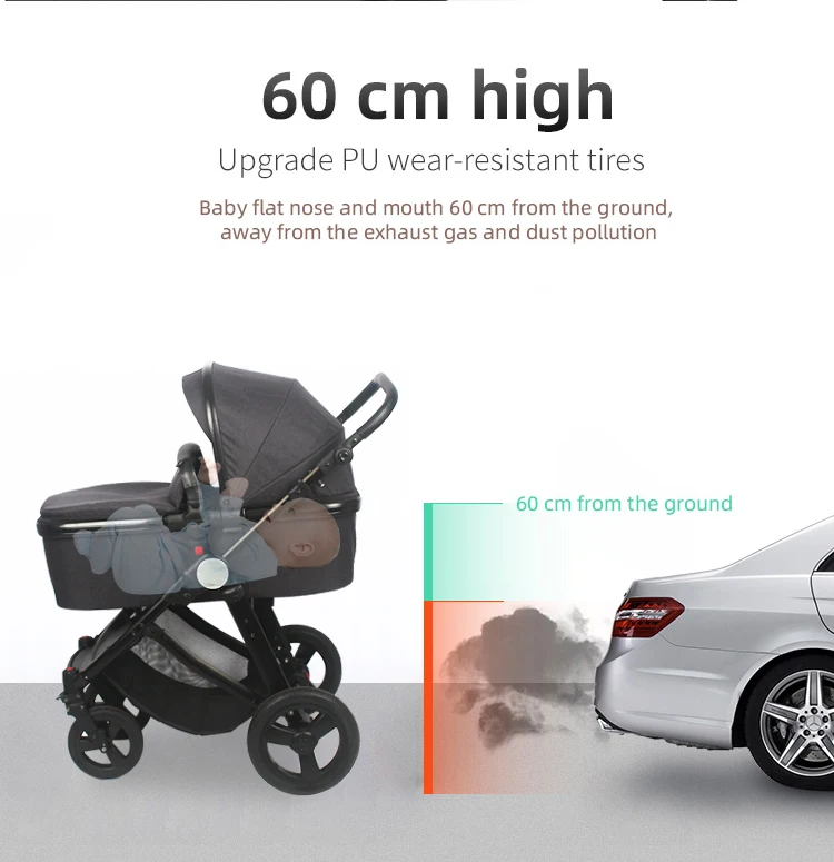 Baby Stroller 3 In 1 Multifunction Light Weight Baby Stroller 3 In 1 Baby Carriage Comfortable
