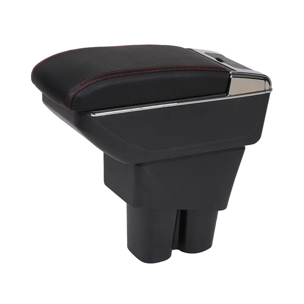 product retrofit multifunctional usb car armrest box customizable logo color and size universal leather picture front car interior parts-8