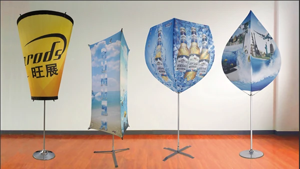 Weihai Wisezone 3D Rotating Unique Toblerone Tower Flag Pole for Advertising Display