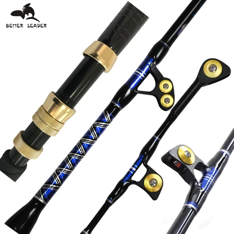 Fishing Tackle Bent Butt Trolling Fishing Rods With Roller Tip Guide Boat  Saltwater Casting Fishing Rod Blue Spear130 Lbs - Buy Bent Butt Fishing