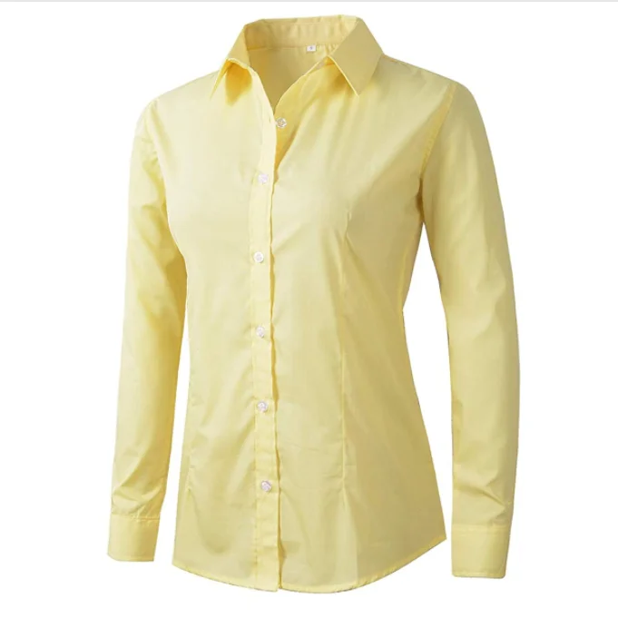Women's Long Sleeve Slim Fit Formal Work Wear Dress Shirt