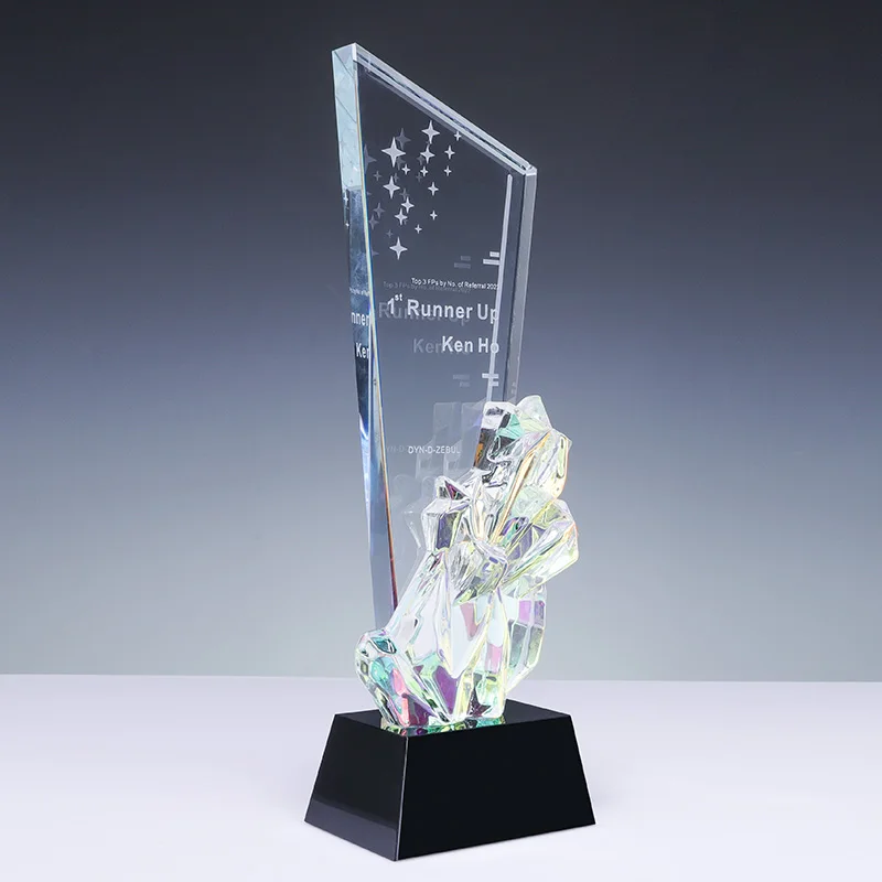 Honor Crystal High grade Business Gift Crafts Cheaper Glass Crystal Award Custom Crystal Trophy supplier