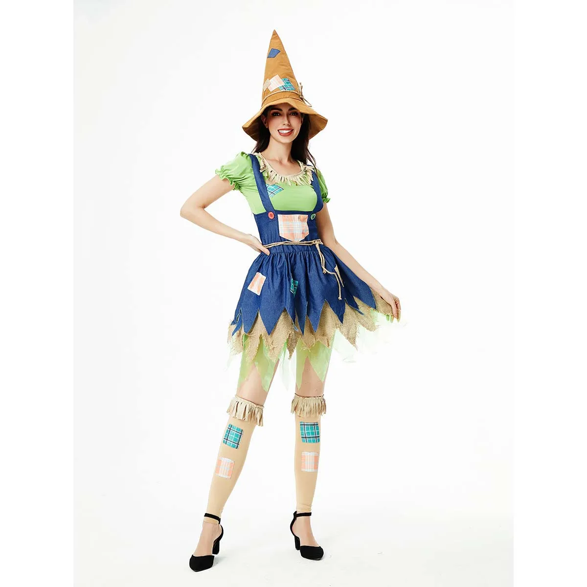 Sassy Women's Wizard of Oz Scarecrow Costume for Halloween - Adult Lady  Fancy Dress, Perfect for Parties and Events, image size:1200x1200