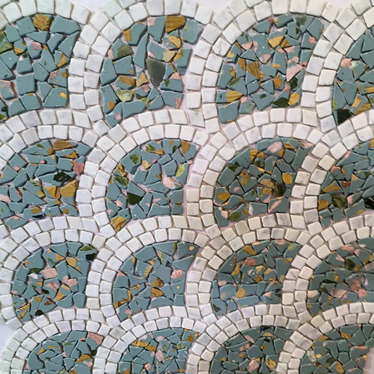 モダンデザイン天然石大理石モザイクタイル床壁用花柄クラフトプール用