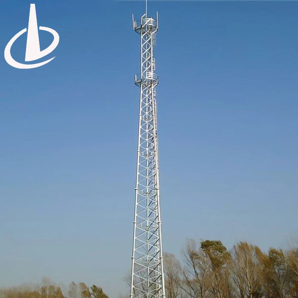 3 legs  5G cellphone steel tubular   communication tower  antenna   microwave steel pipe  tower manufacture