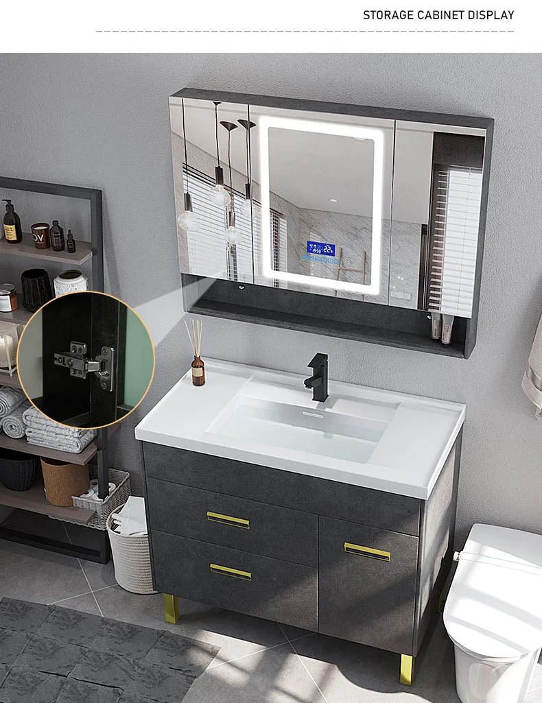 High Quality Standing Bathroom Vanity Set with Stainless Steel Legs